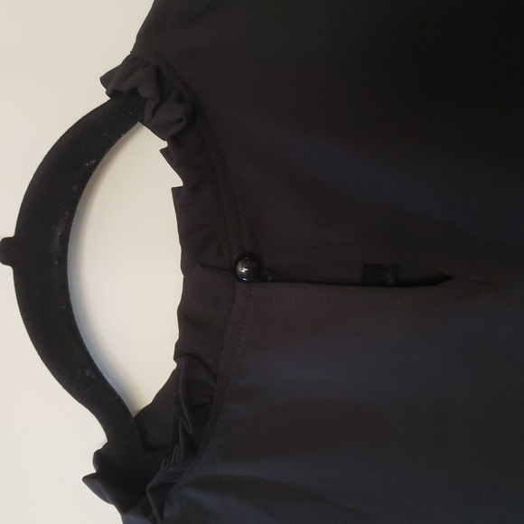 Black Ruffled Neck Top - Picture 3 of 5